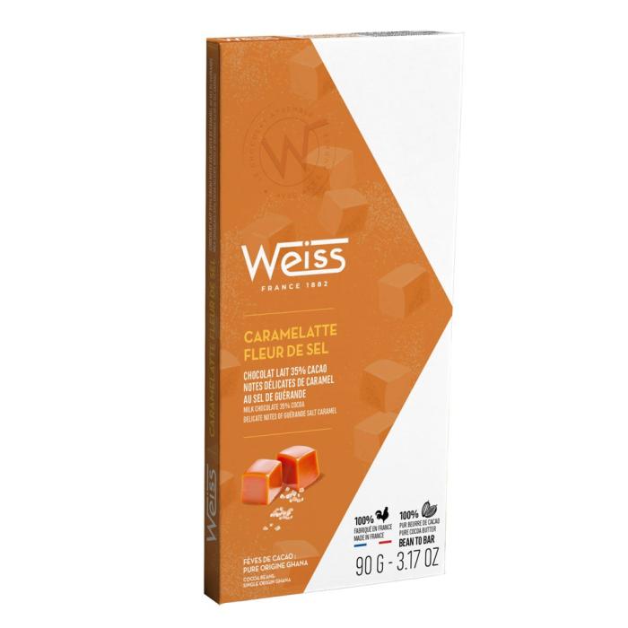 Tablette de chocolat caramelatte fleur de sel 
