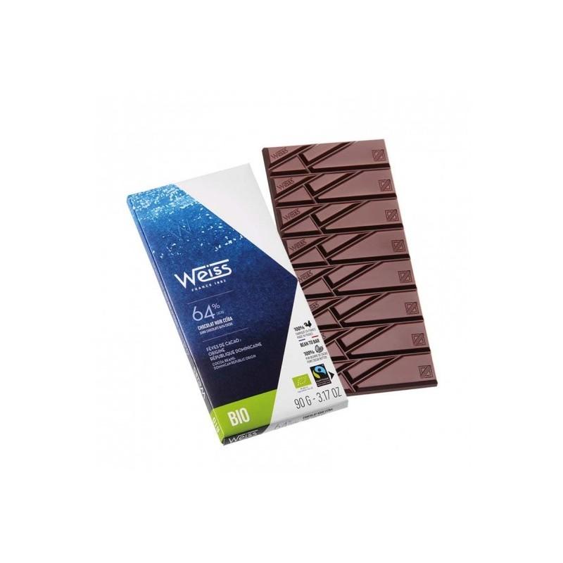 Tablette de chocolat Ceïba Noir 64% - Bio et Equitable - 90g Chocolat Weiss