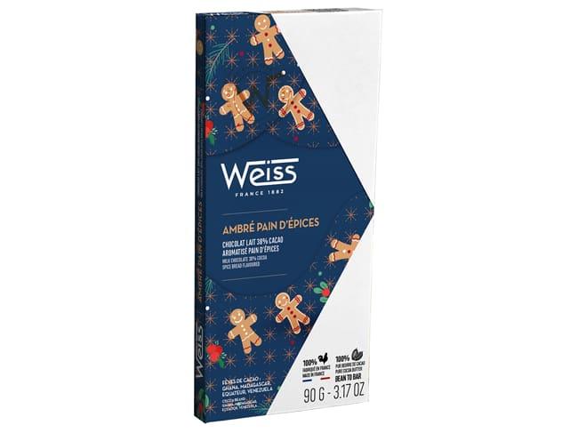 Tablette de chocolat au lait 38% Cacao - Ambré Pain d'épices - 90g