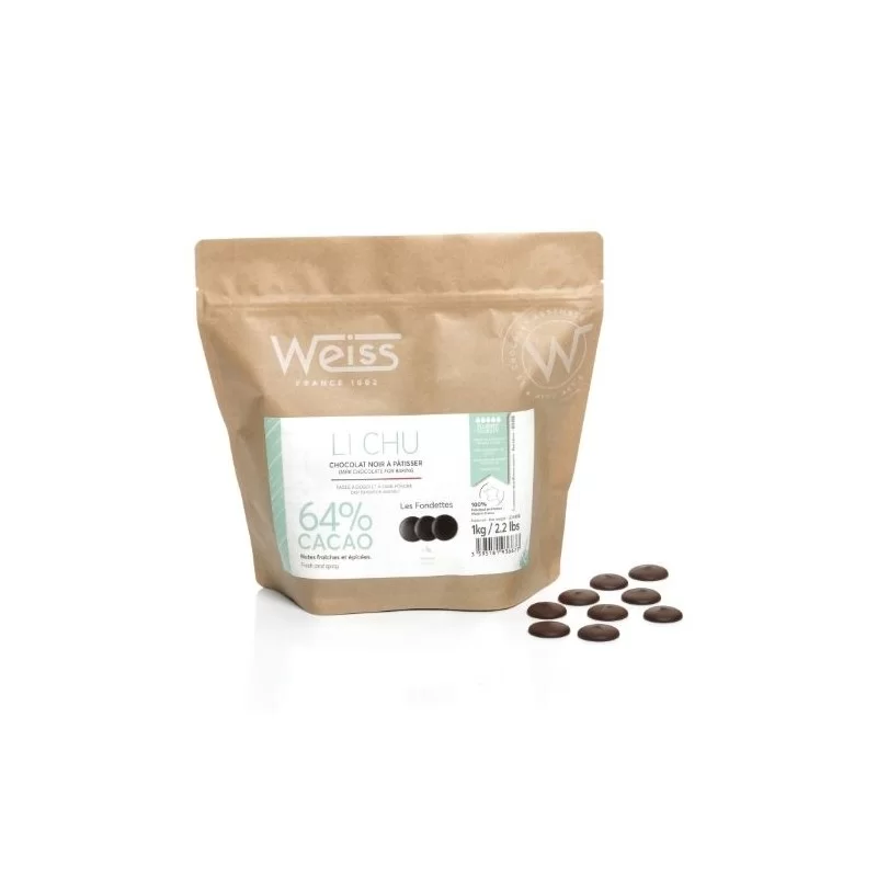 SACHET FONDETTE LICHU 64% 1KG Chocolat à pâtisser  Weiss