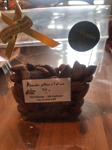 AMANDES GRILLEES A L'AIL NOIR 100g