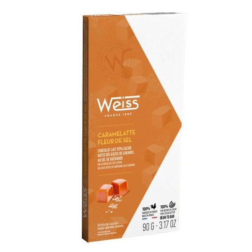 Tablette de chocolat caramelatte fleur de sel 